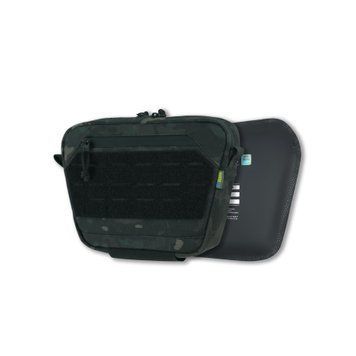 Сумка-напашник M Kiborg з балістичним пакетом 2 клас захисту PE Militex GU Сordura Black Multicam 4088-ЧМ фото