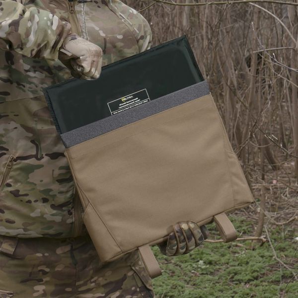 Каремат-сидушка Kiborg с баллистическим пакетом 1 класс защиты Militex 20mm Cordura Coyote 81211 фото