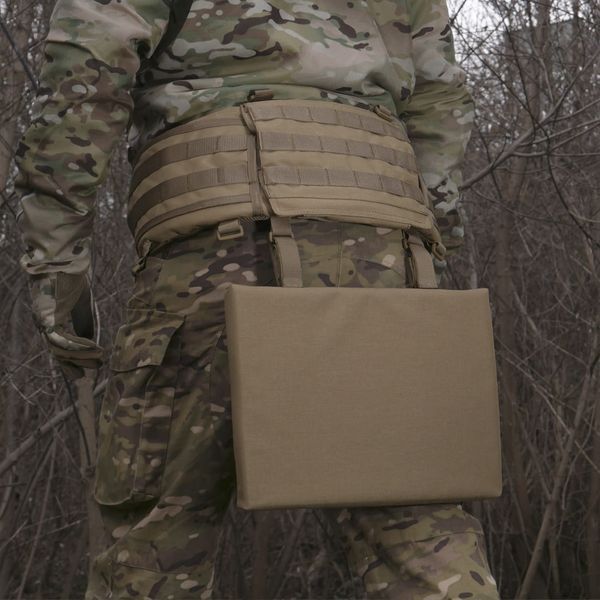 Каремат-сидушка Kiborg с баллистическим пакетом 1 класс защиты Militex 20mm Cordura Coyote 81211 фото
