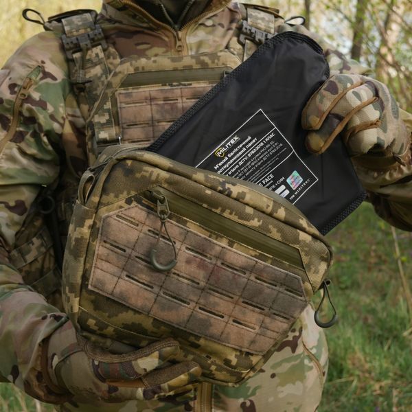 Сумка-напашник XL с баллистическим пакетом 1 класс защиты Kiborg GU Сordura Pixel 82002 фото
