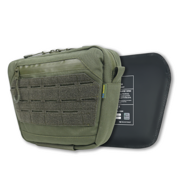 Сумка-напашник XL з балістичним пакетом 1 клас захисту Kiborg GU Сordura Khaki 82003 фото