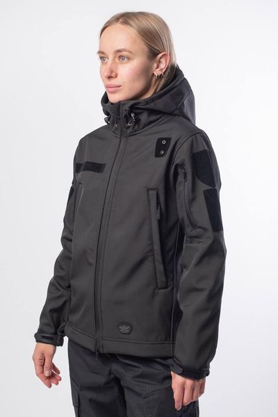 Куртка жіноча Soft Shell Black Military Чорна на флісовій підкладці 04097-L фото