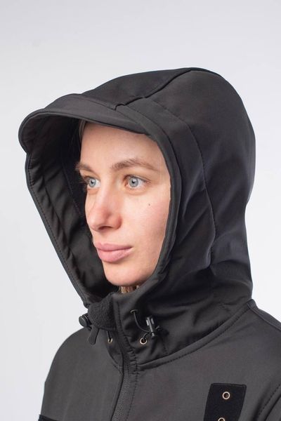 Куртка жіноча Soft Shell Black Military Чорна на флісовій підкладці 04097-L фото