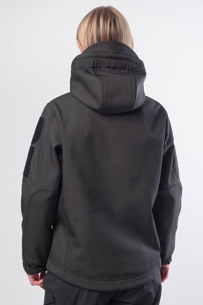 Куртка жіноча Soft Shell Black Military Чорна на флісовій підкладці 04097-L фото