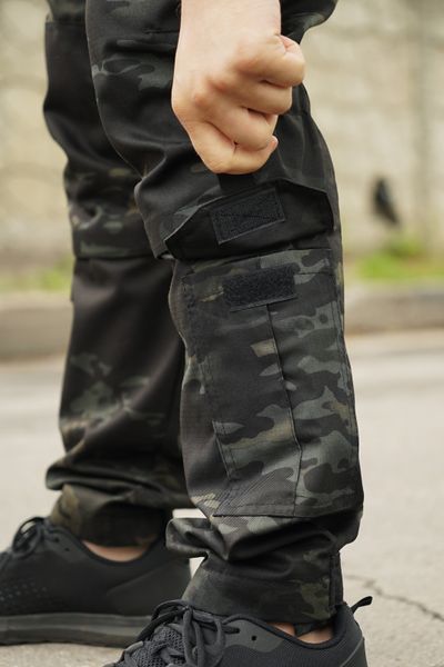 Тактичні штани UA Twill Black Multicam з посиленими колінами та 8 кишенями (3XL) 2235-3XL фото