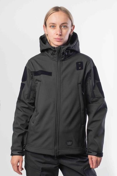 Куртка жіноча Soft Shell Black Military Чорна на флісовій підкладці 04097-L фото