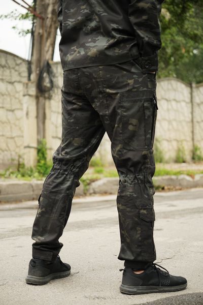 Тактичні штани UA Twill Black Multicam з посиленими колінами та 8 кишенями (3XL) 2235-3XL фото