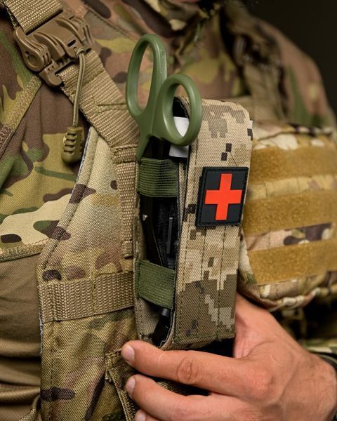 Медицинский набор 3 в 1 Турникет-жгут, подсумок MOLLE, маленькие тактические медицинские ножницы EMT пиксель ВТ5409 97028 фото