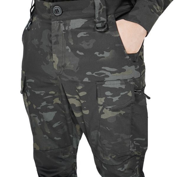 Тактичні штани UA Twill Black Multicam з посиленими колінами та 8 кишенями (3XL) 2235-3XL фото