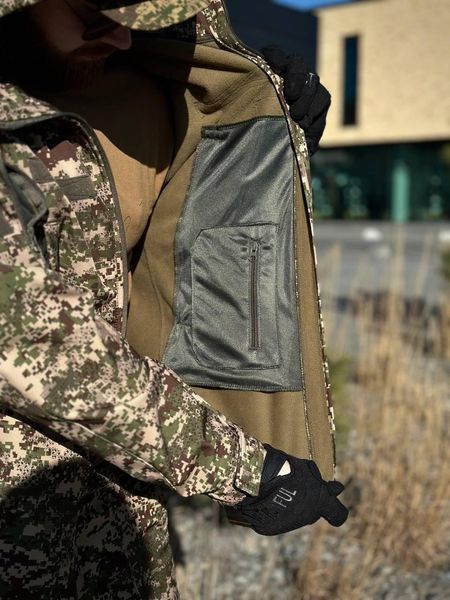 Военная куртка Проклеенная Хищник утепленная на флисе Soft Shell Military 05002 фото
