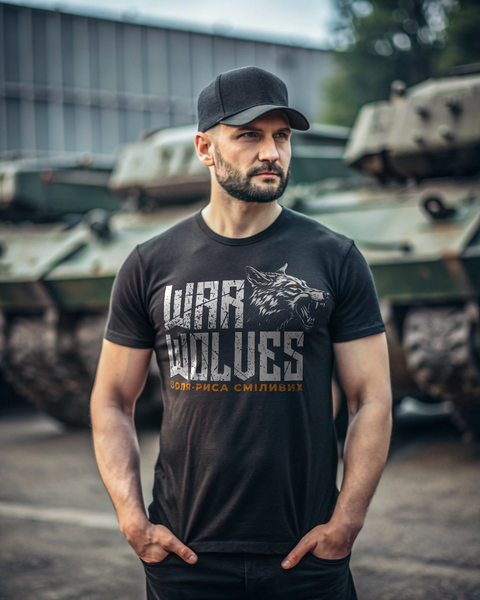 Футболка чоловіча "War wolves" (чорний, олива, койот) 02557621-1 фото