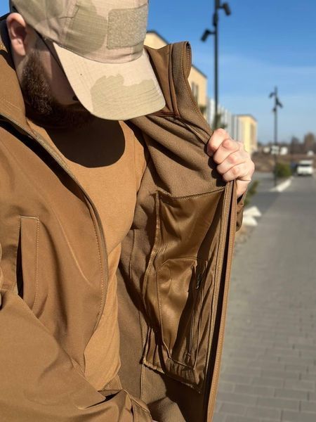 Військова куртка Проклеєна Койот утеплена на флісі , Soft Shell Military 02603-XXL фото