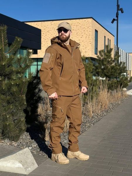 Військова куртка Проклеєна Койот утеплена на флісі , Soft Shell Military 02603-XXL фото