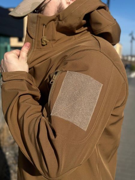Військова куртка Проклеєна Койот утеплена на флісі , Soft Shell Military 02603-XXL фото