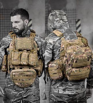 Плитоноска 4 точки скидання Single sword mtk з рюкзаком РП7354 93280 фото