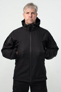 Куртка Soft Shell чорна Military БАТАЛИ 05000 фото