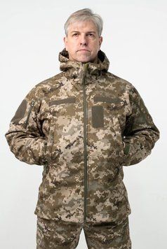Военная куртка Проклеенная пиксель утепленная на флисе Soft Shell Military БАТАЛЫ 05011-5XL фото