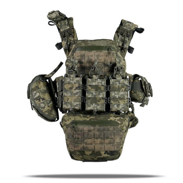 Комплект Kiborg Плитоноска GU gen.2 + 8 підсумків Піксель 45008 фото
