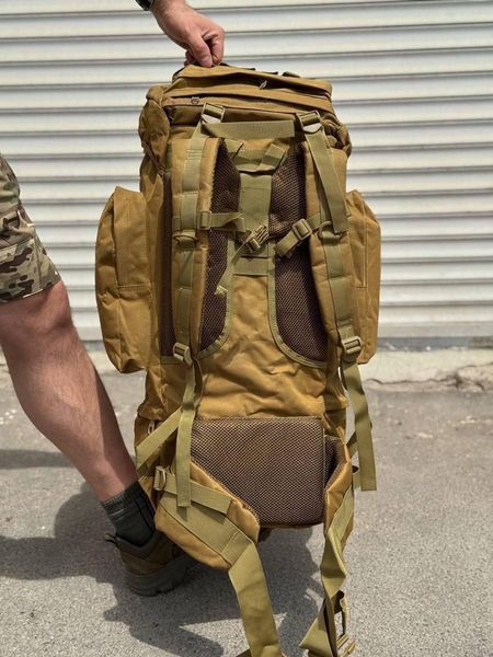 Рюкзак Койот тактичний Каркасний 80л Coyote Алюмінієва рама 01945 фото