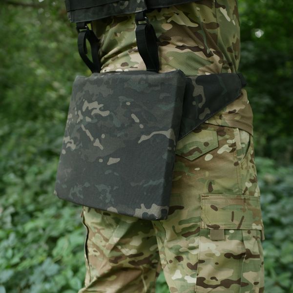Каремат-сидушка Kiborg с баллистическим пакетом 1 класс защиты Militex 20mm Cordura Black Multicam 81233 фото