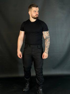 Футболка Чорна Стрейч Military 00980-60 фото
