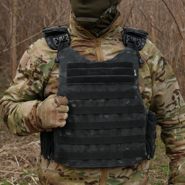 Бронежилет Militex Modular X-1 (Збільшена площа захисту) Black Multicam (без підсумків) 2045 фото