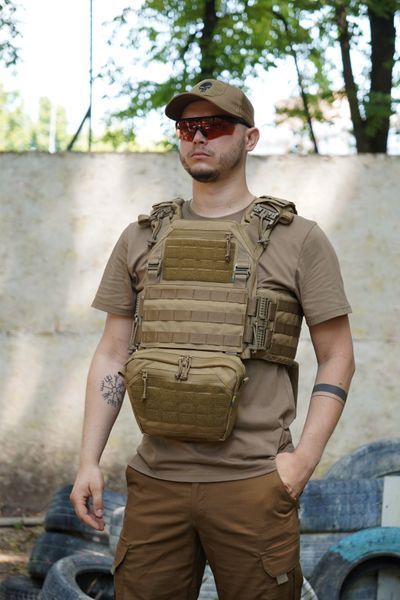 Комплект плитоноска Kiborg Gen.2 + 2 подсумки с баллистической защитой 2 класса &mdash; Койот 66000-2-К фото