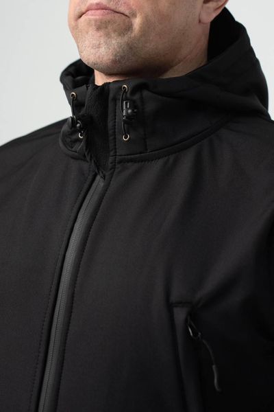 Військова куртка Проклеєна Чорна утеплена на флісі , Soft Shell Military Black 02602-XXL фото