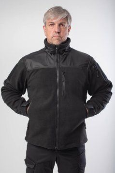 Флісова кофта Чорна з чорними вставками 3D сітка Black Military 03685-3XL фото