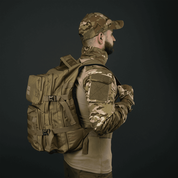 Рюкзак тактический 30 л с системой MOLLE койот (производство Украина) 6028 фото