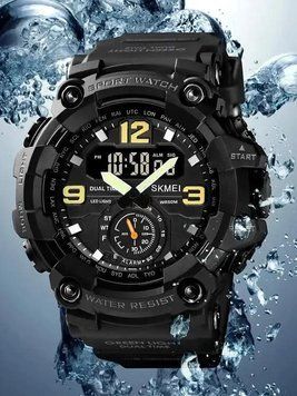 Часы skmei water resist black ВТ7563 90396 фото