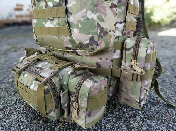 Тактический рюкзак Molle Assault 55л + (3 органайзера) Мультикам 6026-М фото