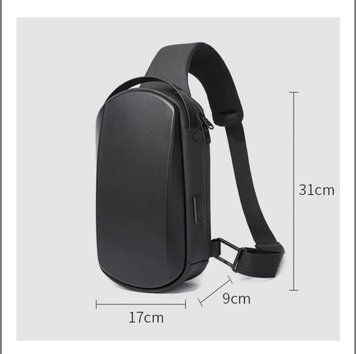 Рюкзак з однією лямкою Bange (BGS7256-Black) з USB Чорний 04604 фото