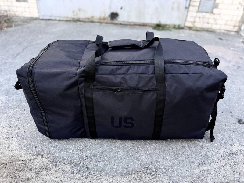 Сумка баул STRIKER тактична us 160 л непромокаюча покращена Чорна 04046 фото