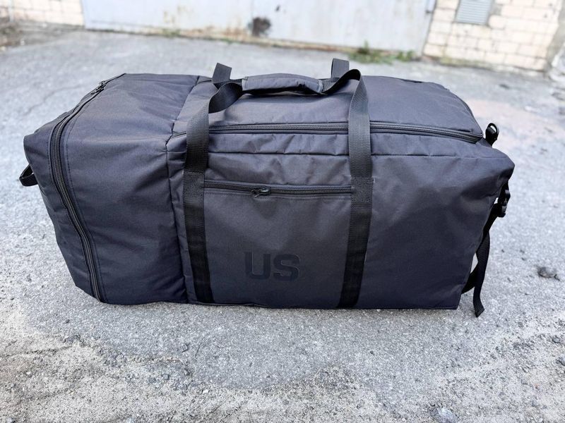 Сумка баул STRIKER тактична us 160 л непромокаюча покращена Чорна 04046 фото