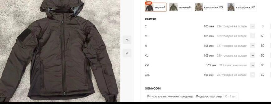 Куртка YINREN з еластичними вставками Чорна Полегшена 04367-XXXL фото