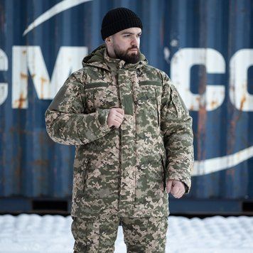 Зимняя куртка-бушлат Grifon GOVERLA пиксель ВСУ (Омни-Хит + синтепон) с двойным замком (Omni-Heat) 01248700 фото
