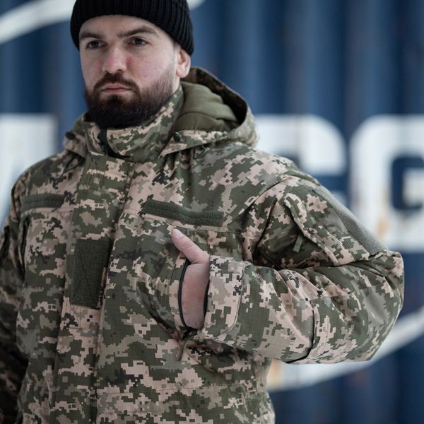 Зимняя куртка-бушлат Grifon GOVERLA пиксель ВСУ (Омни-Хит + синтепон) с двойным замком (Omni-Heat) 01248700 фото