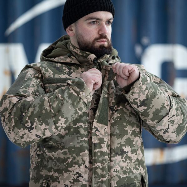 Зимняя куртка-бушлат Grifon GOVERLA пиксель ВСУ (Омни-Хит + синтепон) с двойным замком (Omni-Heat) 01248700 фото