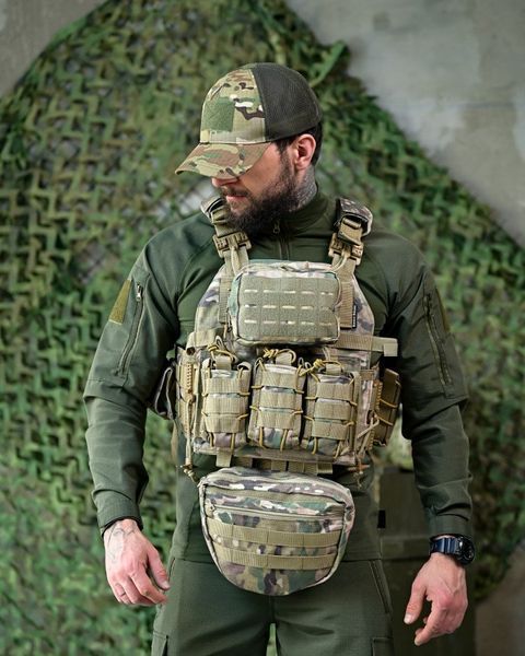 Плитоноска 4 точки быстрый сброс ONYX Single sword мультикам ПП7560 92718 фото
