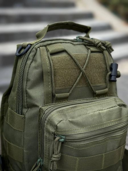 Сумка тактична на моллі через плече Олива підсумок тактичний з ременем через плече 00105 фото