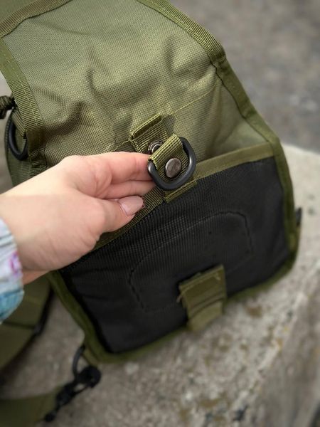 Сумка тактична на моллі через плече Олива підсумок тактичний з ременем через плече 00105 фото