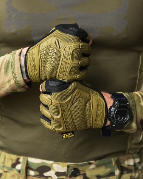 ПАРАЧАТКИ ТАКТИЧНІ MECHANIX M-PACT® FINGERLESS COYOTE GLOVES ВТ1024 87175 фото