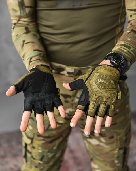 ПАРАЧАТКИ ТАКТИЧНІ MECHANIX M-PACT® FINGERLESS COYOTE GLOVES ВТ1024 87175 фото