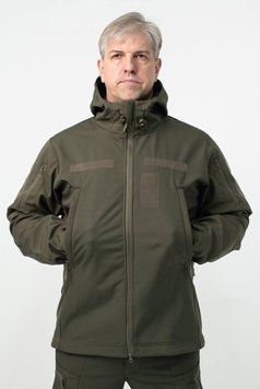 Военная куртка Проклеенная Олива утепленная на флисе, Soft Shell Military БАТАЛЫ 05014-5XL фото
