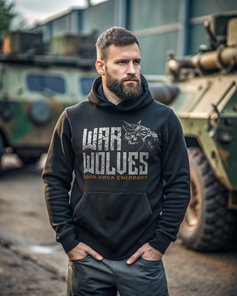 Худі чоловіче "War wolves" (чорний, олива, койот) 02557612-1 фото