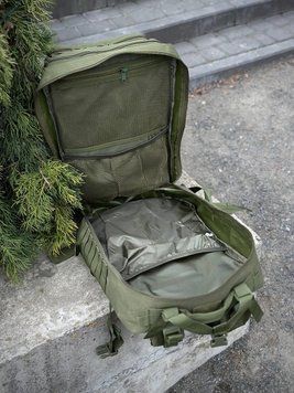 Тактичний рюкзак військовий олива з прапором Сша Olive Usa штурмовий армійський рюкзак 45Л 01094 фото