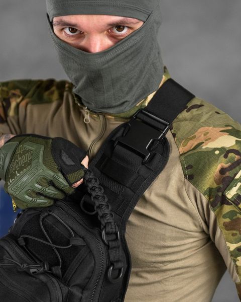 тактическая сумка нагрудная paracord black МС8539 15701 фото