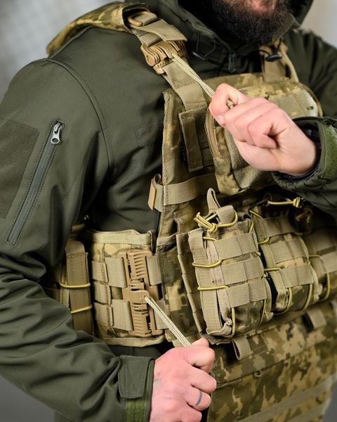 Плитоносій 4 швидких скидання з нашивкою 7.62 піксель ТР6430 94629 фото