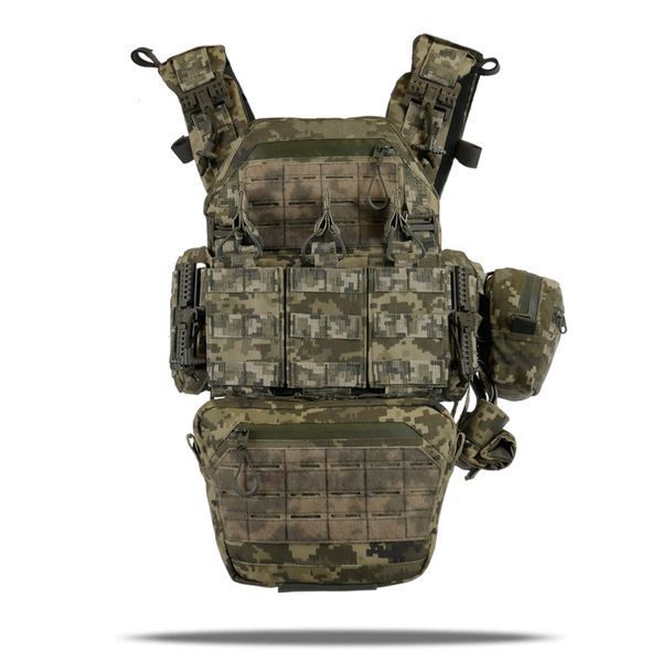 Комплект плитоноска Kiborg GU Gen.2 + 6 підсумків Піксель 45002 фото